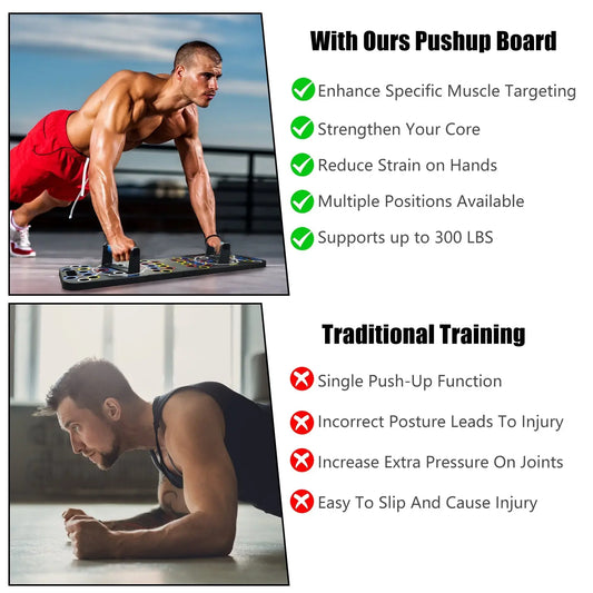 Multifunctional Push Up Board Home Strength Training Equipment With 15 Fitness Accessories Pilates Bar Resistance Band Roller Wheel Full Body Workout Home Gym Equipment Aura Heaven