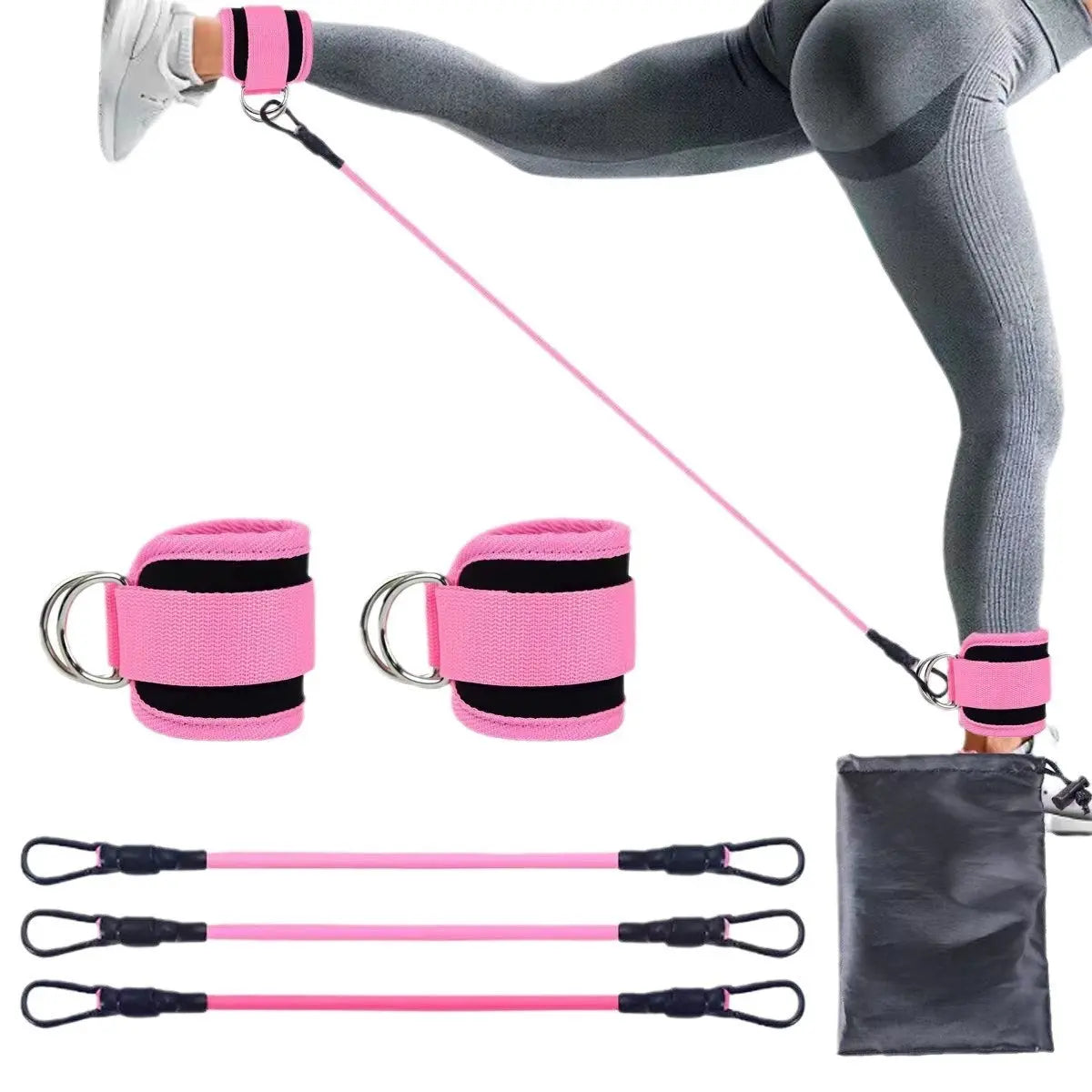 Ankle Strap Resistance Bands Hip Leg Strength Pull Rope Fitness Elastic Training Home Yoga Pilate Crossfit Workout Gym Equipment Aura Heaven