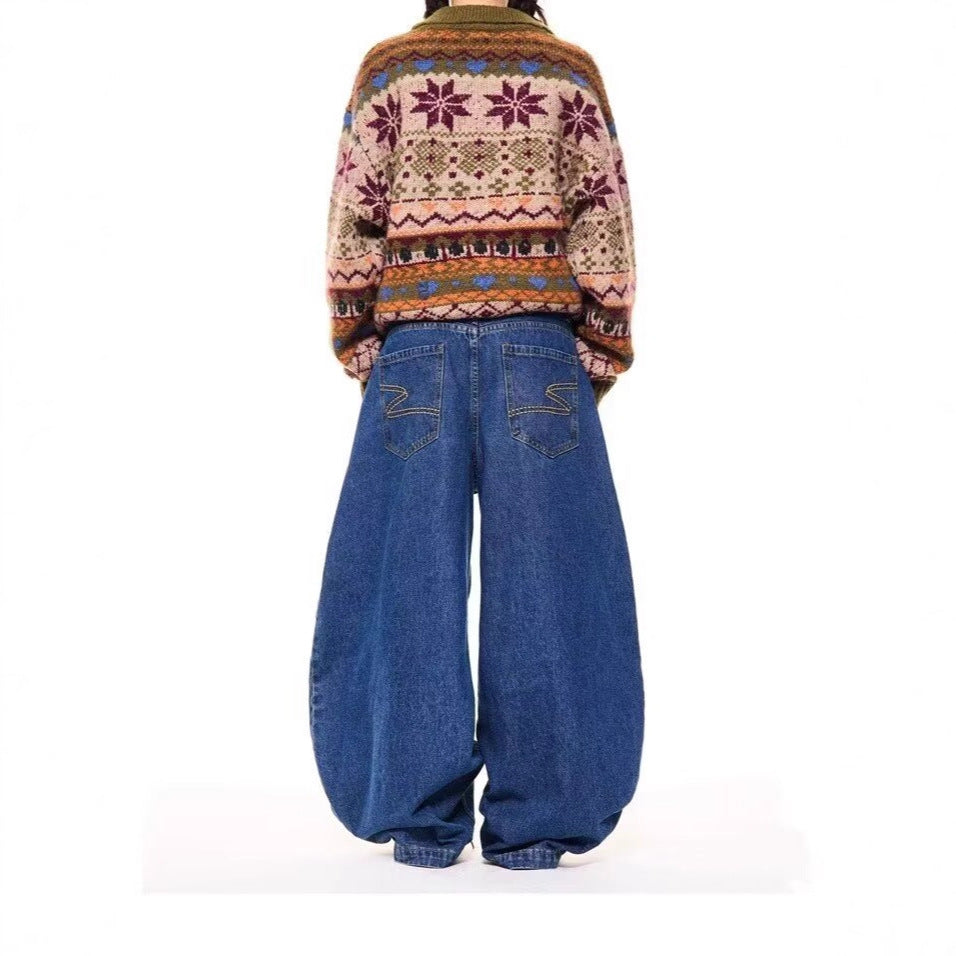 High-Waisted Retro Straight Jeans Summer