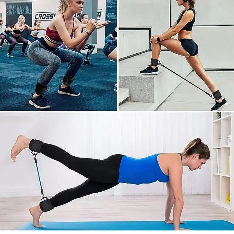 Ankle Strap Resistance Bands Hip Leg Strength Pull Rope Fitness Elastic Training Home Yoga Pilate Crossfit Workout Gym Equipment Aura Heaven