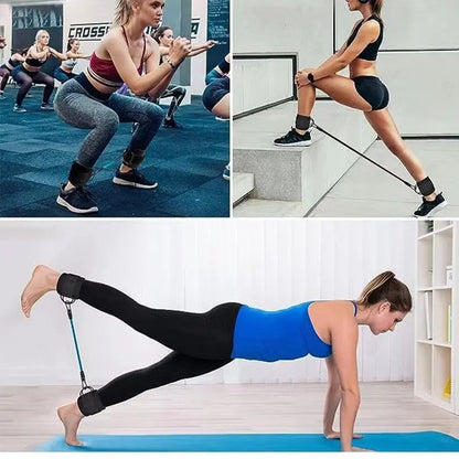 Ankle Strap Resistance Bands Hip Leg Strength Pull Rope Fitness Elastic Training Home Yoga Pilate Crossfit Workout Gym Equipment Aura Heaven