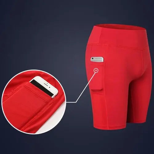 All Seasons Yoga Shorts Stretchable With Phone Pocket Aura Heaven