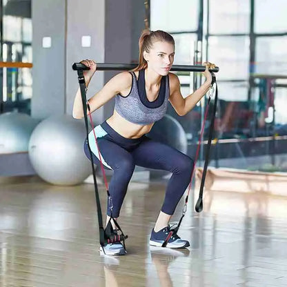 Pilates Bar Kit With Resistance Bands Portable Home Gym Workout Equipment Perfect Stretched Fusion Exercise Bar And Bands Aura Heaven