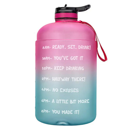 QuiFit Gallon Water Bottle with Straw Clear Plastic Drinking Bottles Aura Heaven