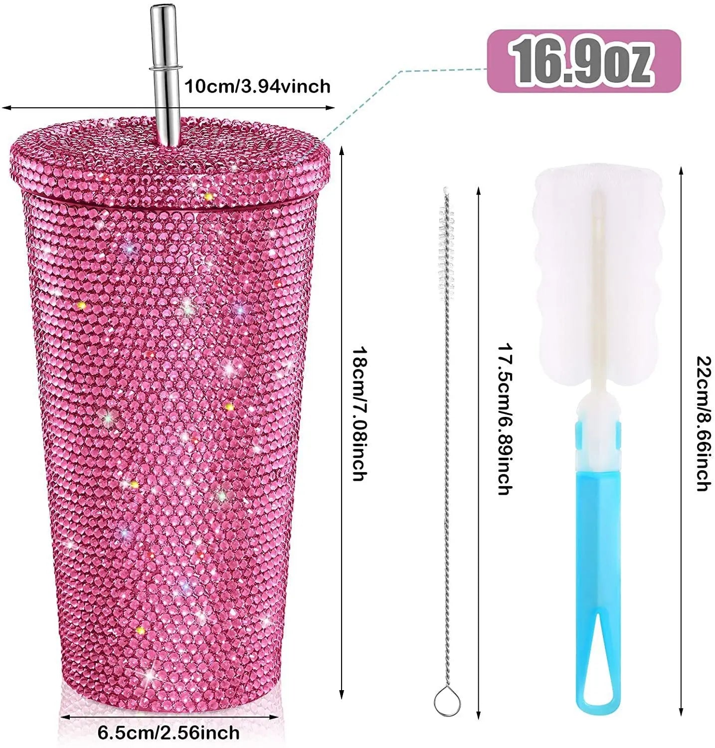 Diamond Inlaid Insulation Cup Pasted With Diamond Drink Aura Heaven