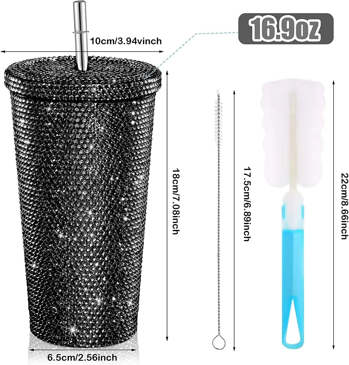 Diamond Inlaid Insulation Cup Pasted With Diamond Drink Aura Heaven
