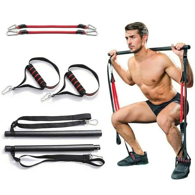 Pilates Bar Kit With Resistance Bands Portable Home Gym Workout Equipment Perfect Stretched Fusion Exercise Bar And Bands Aura Heaven