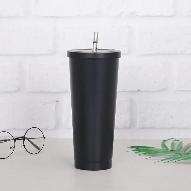 Creative Coffee Cup with Stainless Steel Straw Cup Insulation Cup Aura Heaven