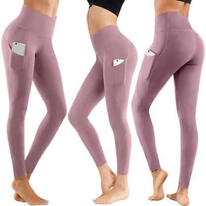 Women Running Fitness Solid Leggings Push Up High Waist Fashion Workout Slim Leggins Aura Heaven