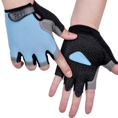 Cycling Half-Finger Gloves – side view | Aura Heaven