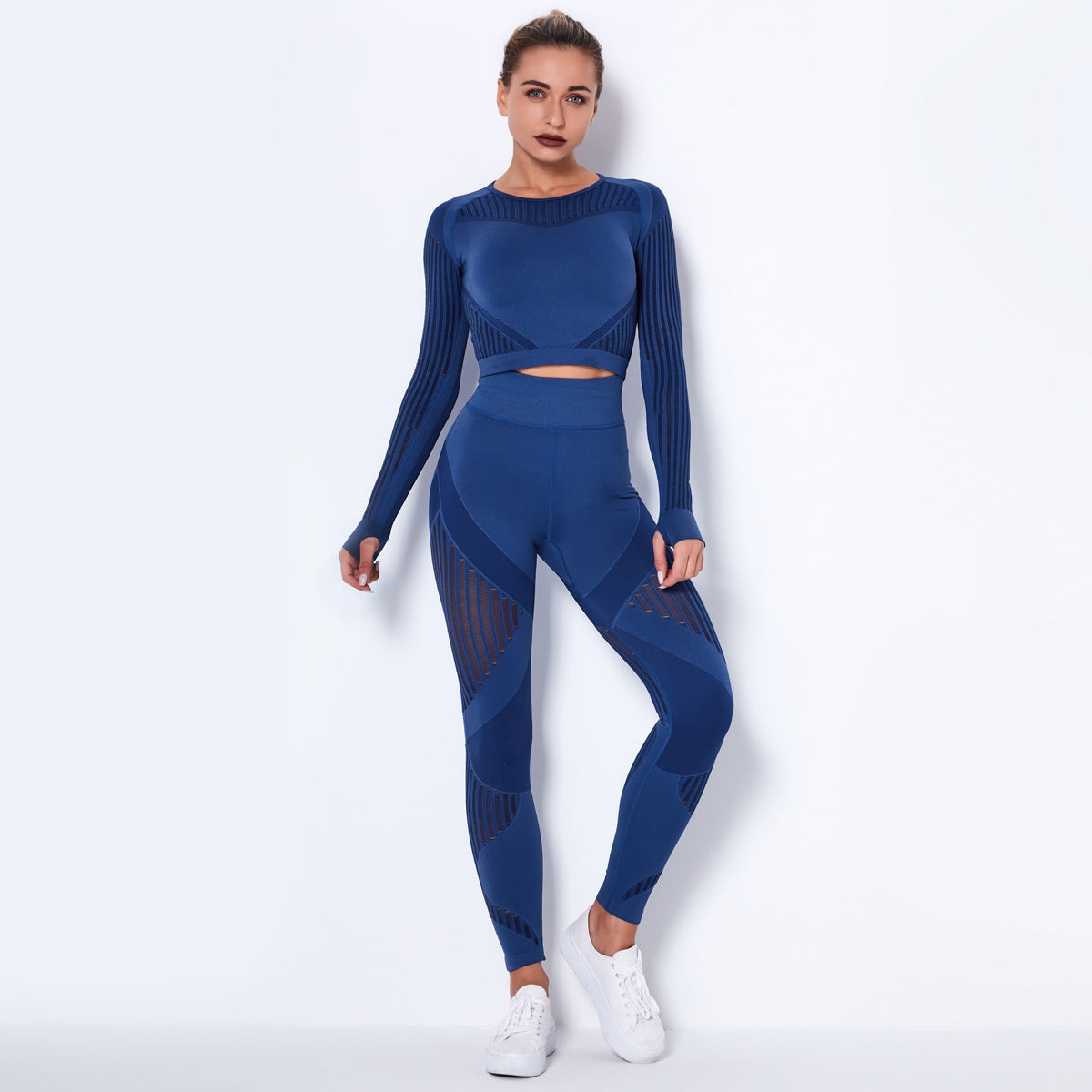 Seamless Knitted Absorbent Yoga Long-Sleeved Suit Yoga Wearsuit Aura Heaven