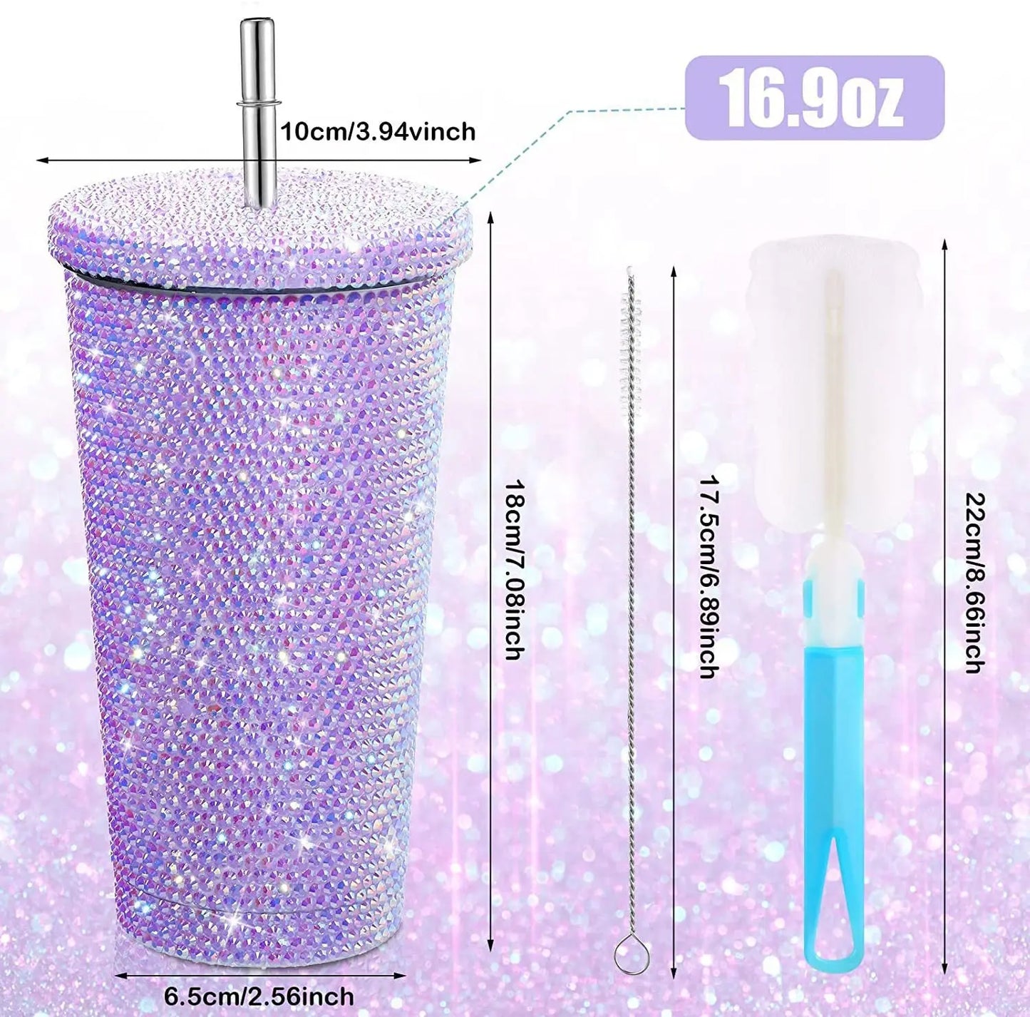 Diamond Inlaid Insulation Cup Pasted With Diamond Drink Aura Heaven