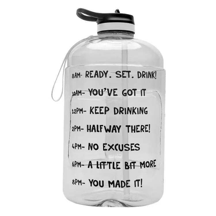 QuiFit Gallon Water Bottle with Straw Clear Plastic Drinking Bottles Aura Heaven