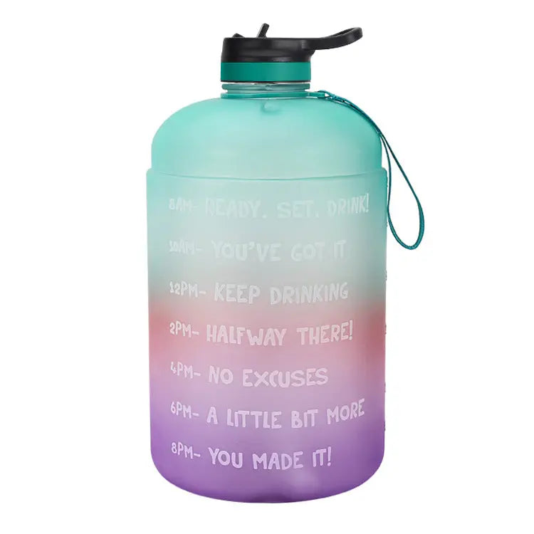 QuiFit Gallon Water Bottle with Straw Clear Plastic Drinking Bottles Aura Heaven