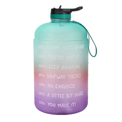 QuiFit Gallon Water Bottle with Straw Clear Plastic Drinking Bottles Aura Heaven