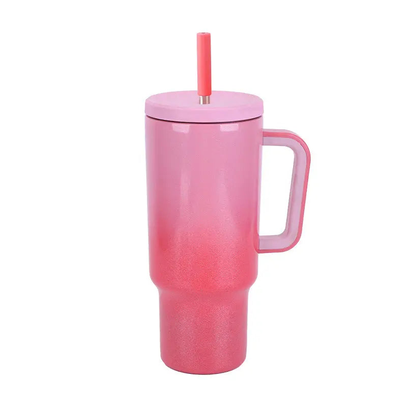 40oz Gradient Color Cup Stainless Steel Rainbow Paint Aura Heaven