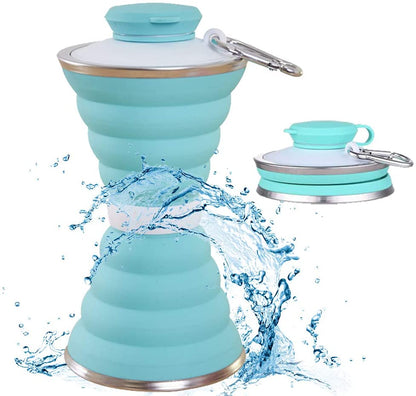 500ml Foldable Silicone Sports Bottle – front view | Aura Heaven