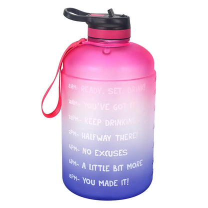 QuiFit Gallon Water Bottle with Straw Clear Plastic Drinking Bottles Aura Heaven