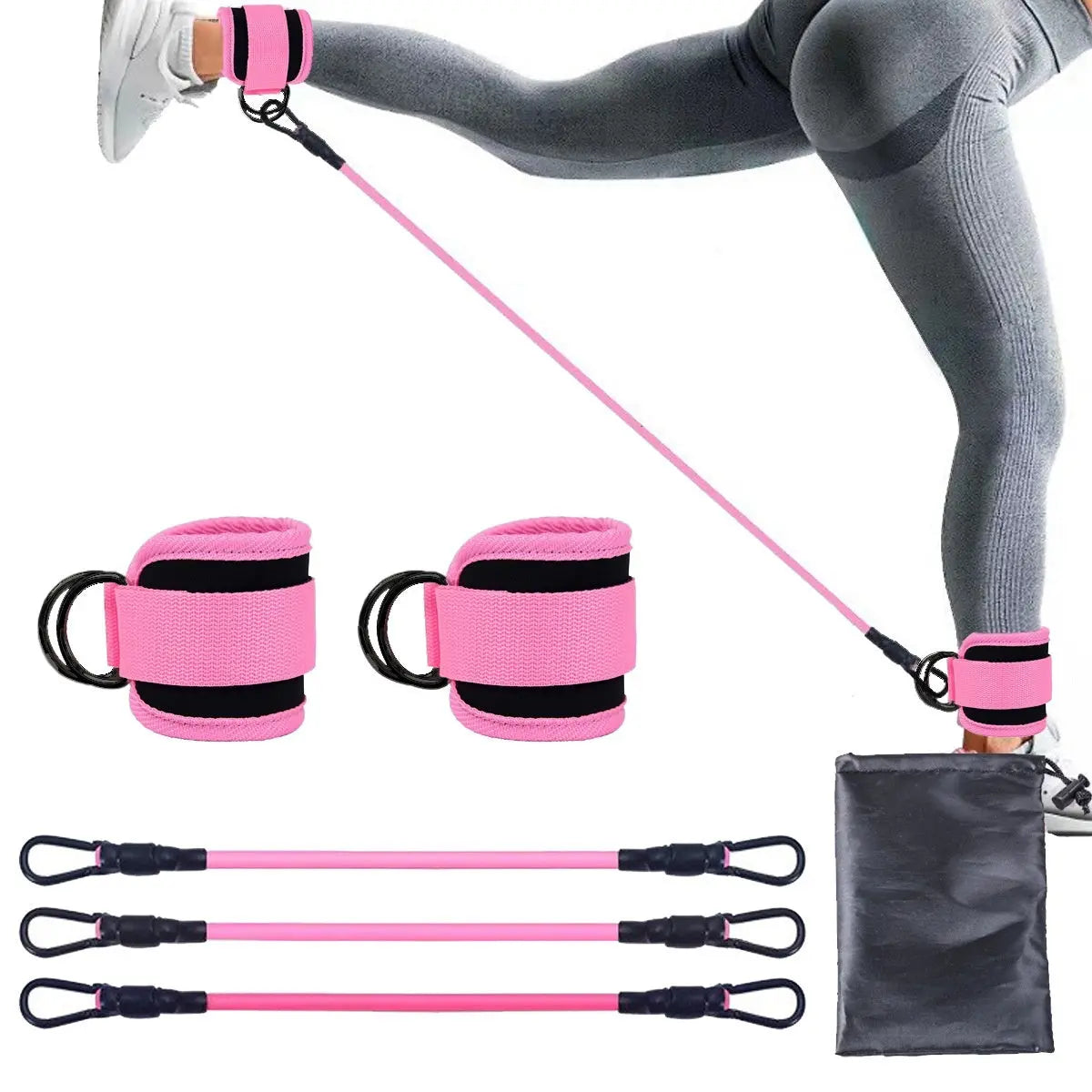 Ankle Strap Resistance Bands Hip Leg Strength Pull Rope Fitness Elastic Training Home Yoga Pilate Crossfit Workout Gym Equipment Aura Heaven