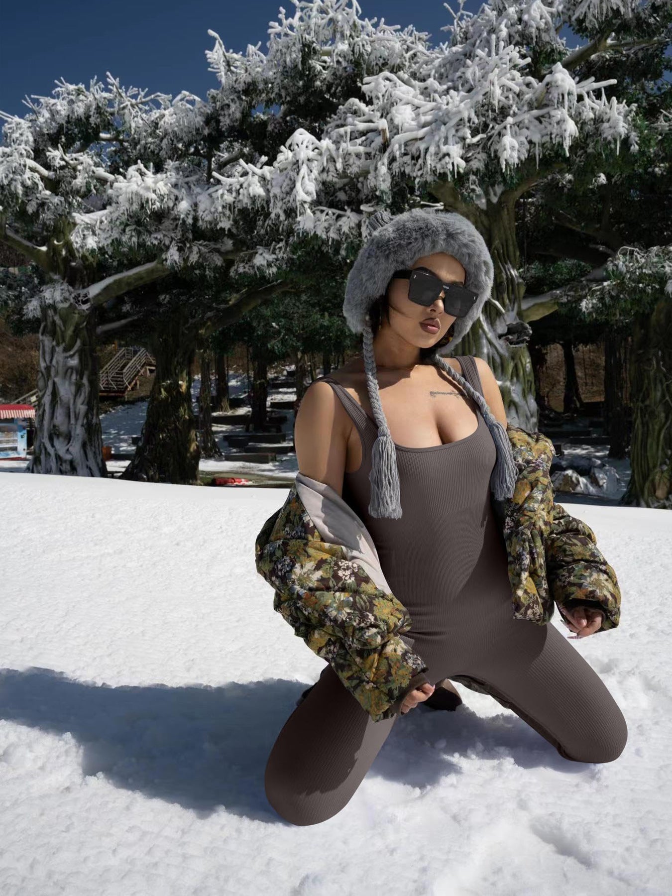 Women's Suspender Tank Top Tights Jade Lemon