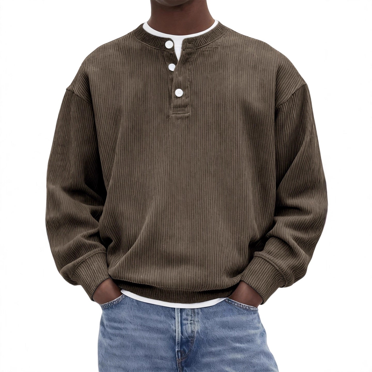 Casual And Stylish Corduroy Ribbed Pullover
