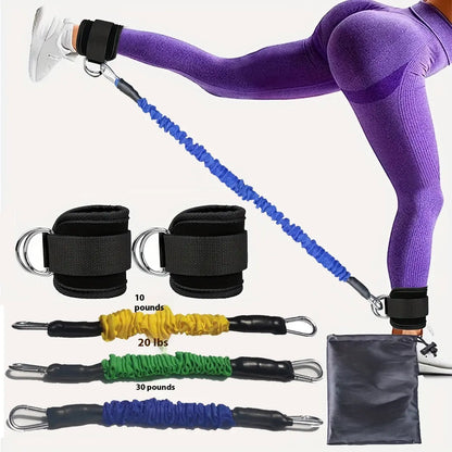 Ankle Strap Resistance Bands Hip Leg Strength Pull Rope Fitness Elastic Training Home Yoga Pilate Crossfit Workout Gym Equipment Aura Heaven