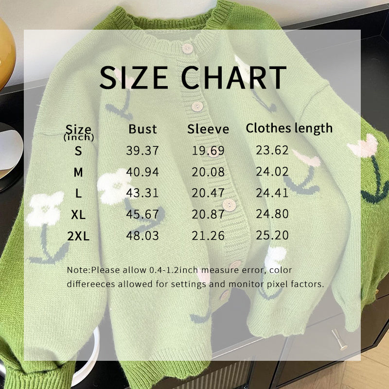 Floral Cardigan Sweater Open Front Long Sleeve Button Down Outerwear