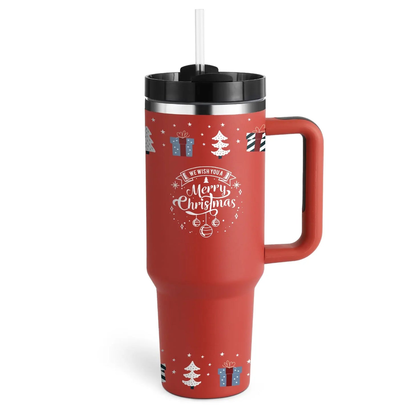 40 Oz Tumbler With Handle Straw Insulated, Stainless Steel Spill Proof Vacuum Aura Heaven