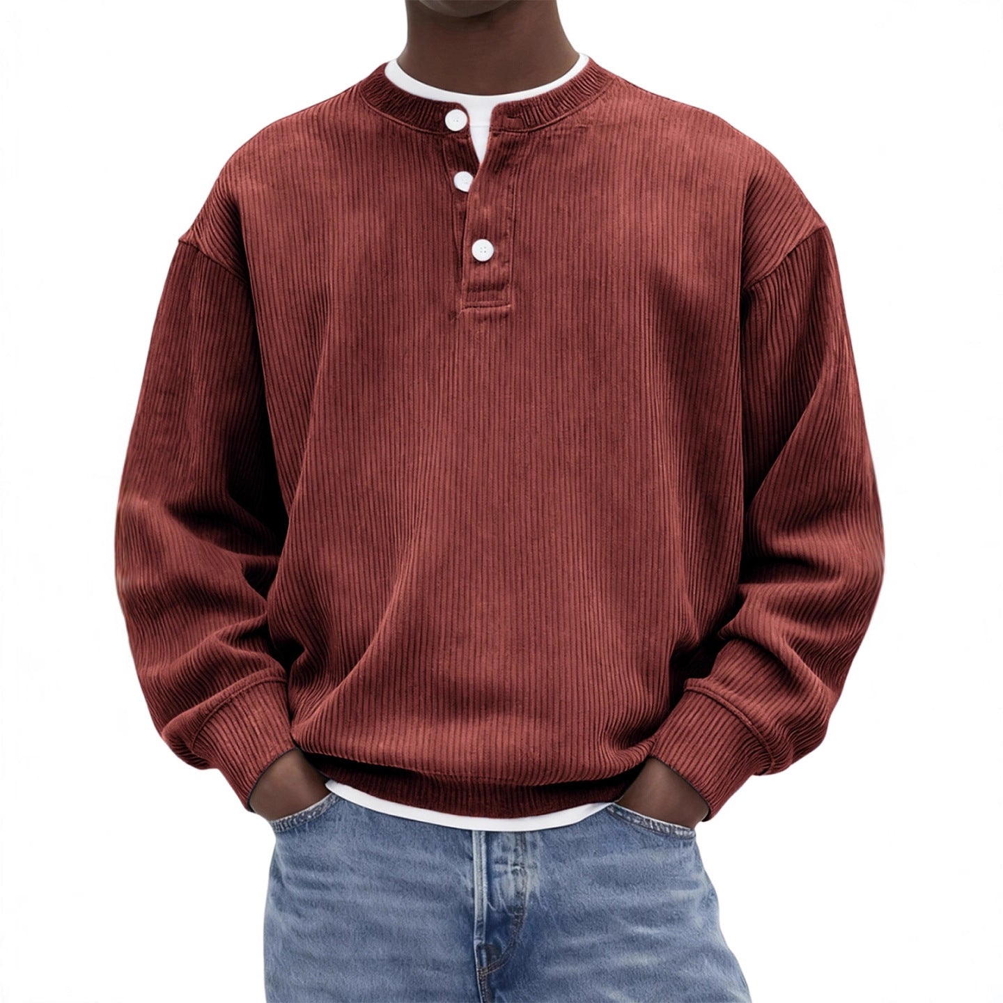 Casual And Stylish Corduroy Ribbed Pullover