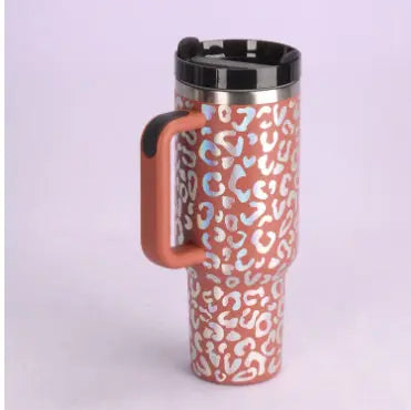40 Oz Tumbler With Handle Straw Insulated, Stainless Steel Spill Proof Vacuum Aura Heaven