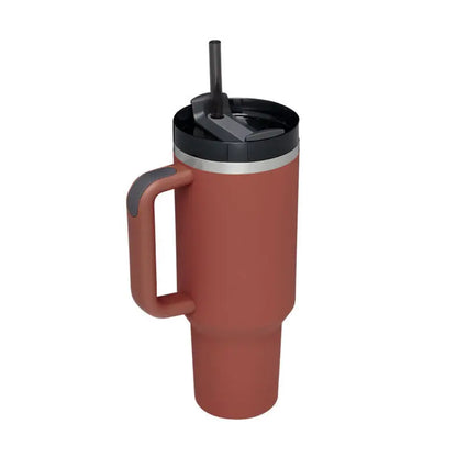 40 Oz Tumbler With Handle Straw Insulated, Stainless Steel Spill Proof Vacuum Aura Heaven