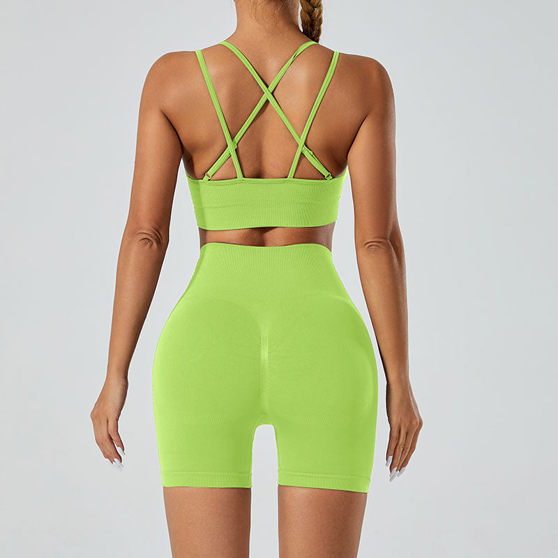 Seamless Push Up Sports Bra High Waist Hip Lift Yoga Pants Suit Aura Heaven