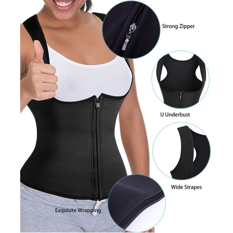 Fitness Sweat Shaping Vest – back view | Aura Heaven