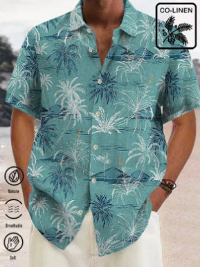 Fashion  Print Lapel Short Sleeve