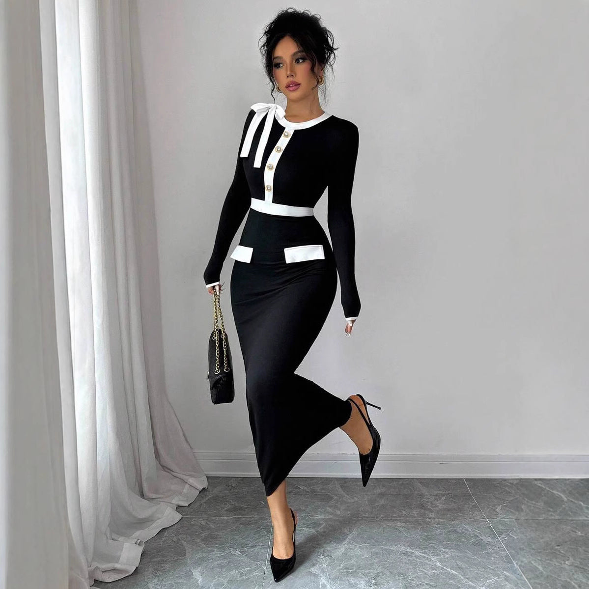 Black And White Women Dress