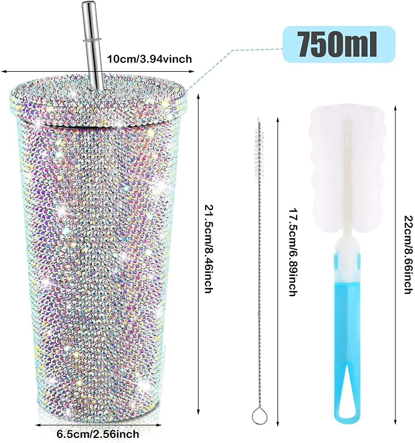 Diamond Inlaid Insulation Cup Pasted With Diamond Drink Aura Heaven