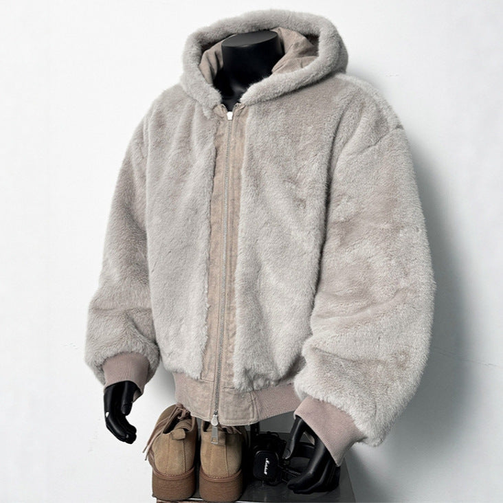 New Winter Men's Retro Marble-Textured Cotton Padded Jacket