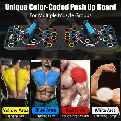 Multifunctional Push Up Board Home Strength Training Equipment With 15 Fitness Accessories Pilates Bar Resistance Band Roller Wheel Full Body Workout Home Gym Equipment Aura Heaven