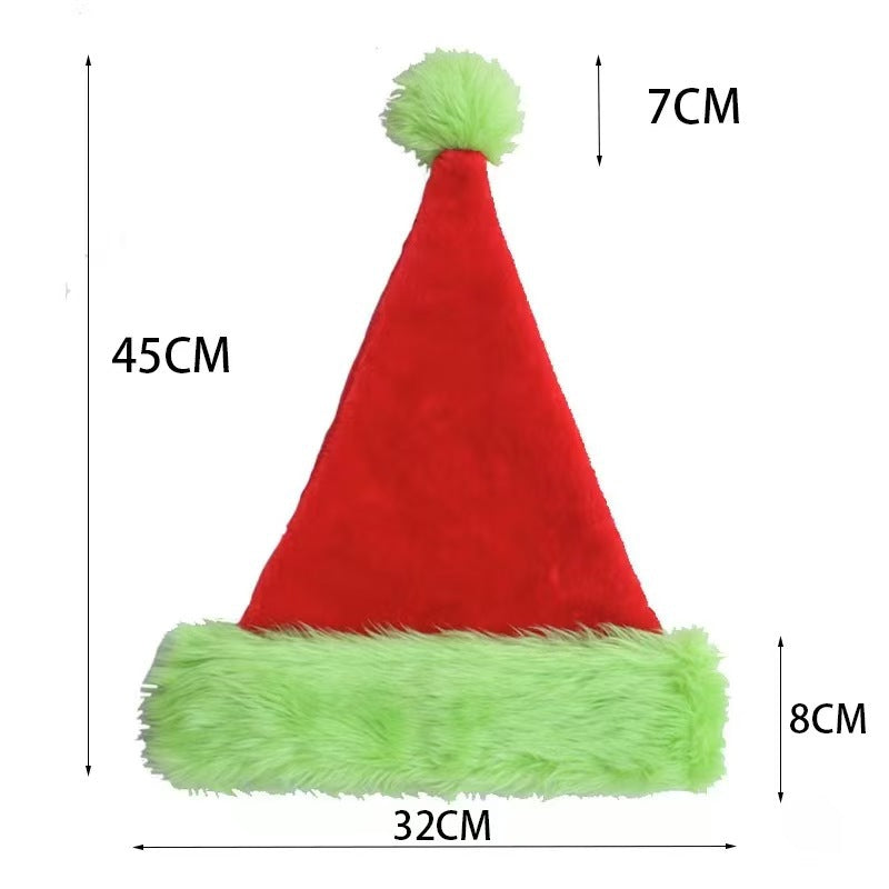 Plush Santa Hats Velvet Christmas Hat With Lined New Year Festive Party