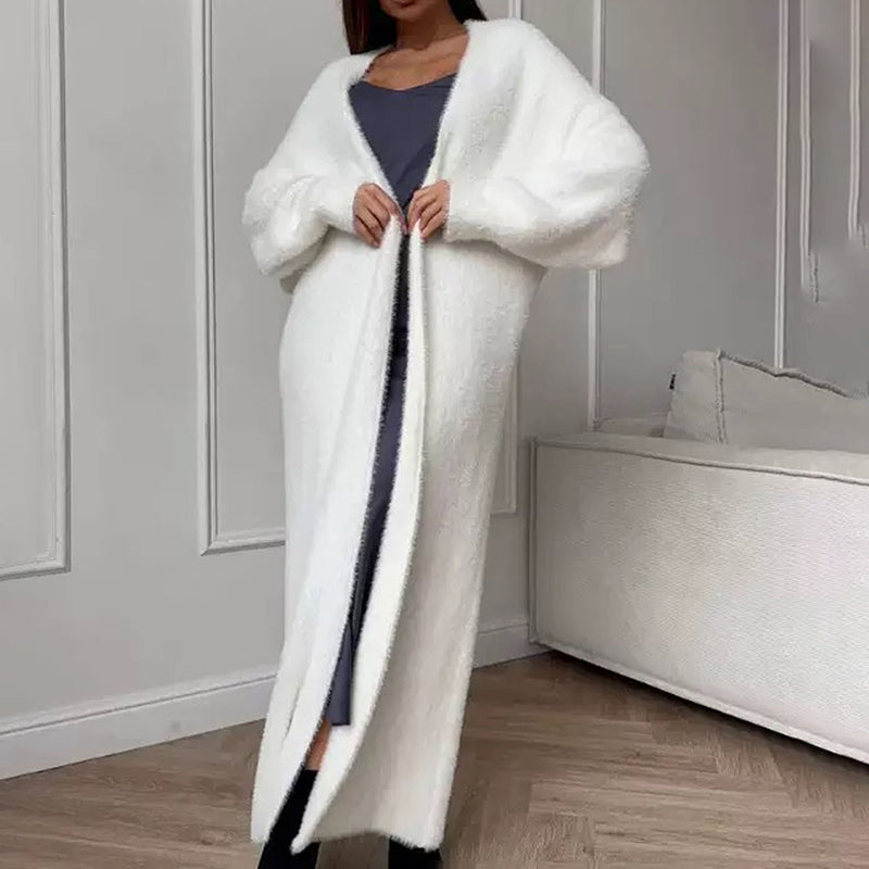 Slouchy Open Front Duster Coat, Fuzzy Cozy Layer