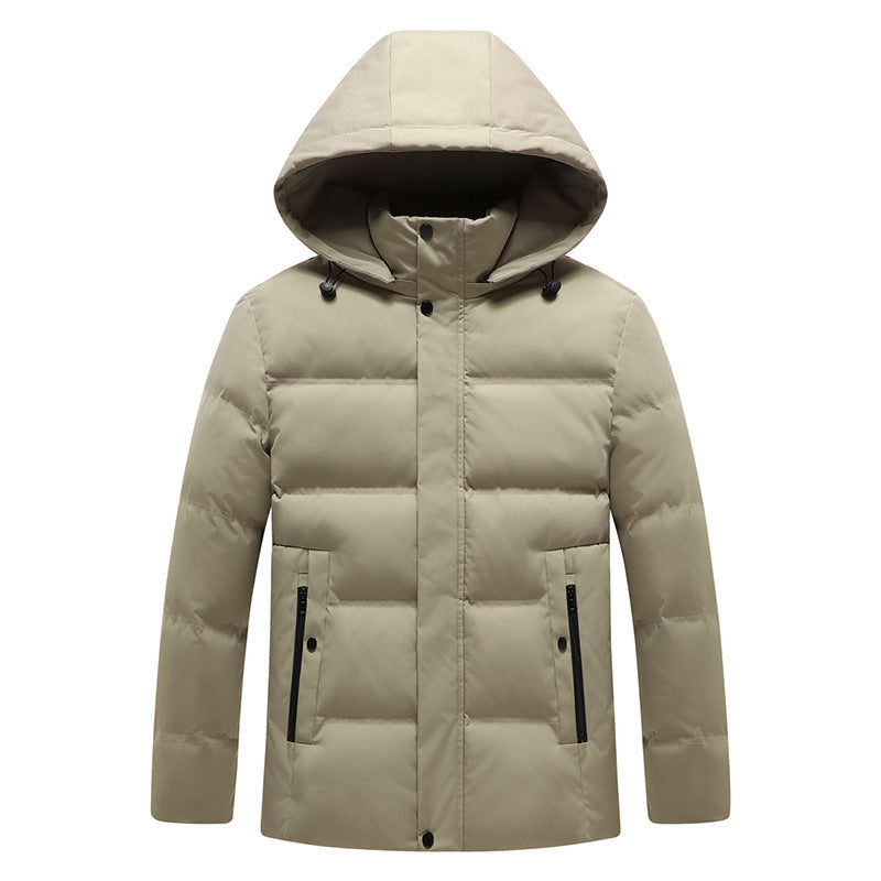 Padded Cotton Coat With Fleece-Lined Detachable Hood