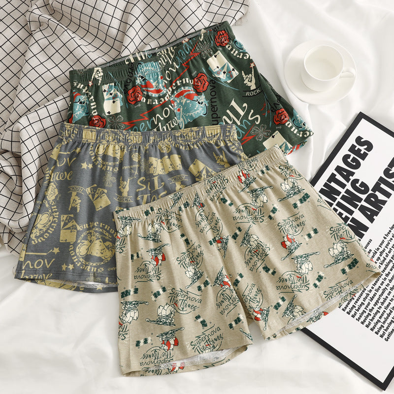 Loose Casual Print Boxer Shorts