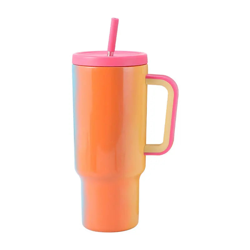 40oz Gradient Color Cup Stainless Steel Rainbow Paint Aura Heaven