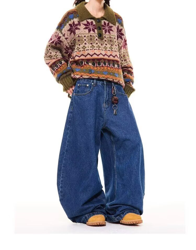 High-Waisted Retro Straight Jeans Summer