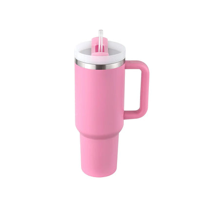 40 Oz Tumbler With Handle Straw Insulated, Stainless Steel Spill Proof Vacuum Aura Heaven