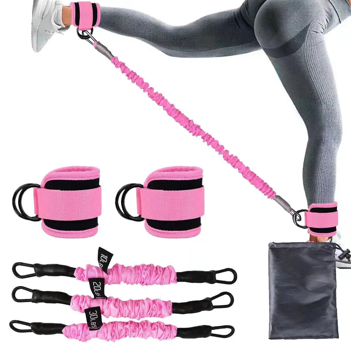 Ankle Strap Resistance Bands Hip Leg Strength Pull Rope Fitness Elastic Training Home Yoga Pilate Crossfit Workout Gym Equipment Aura Heaven