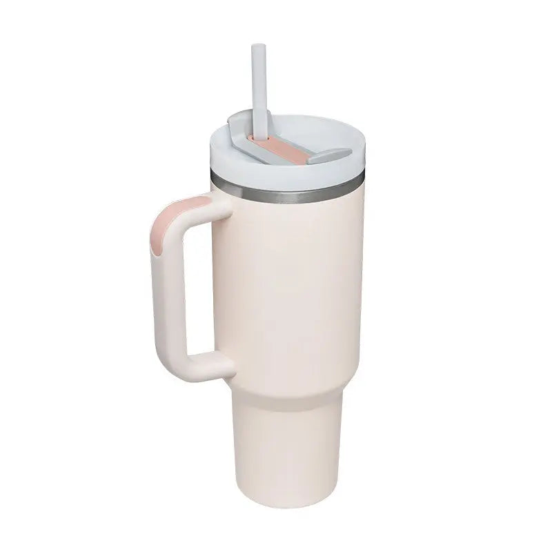 40 Oz Tumbler With Handle Straw Insulated, Stainless Steel Spill Proof Vacuum Aura Heaven