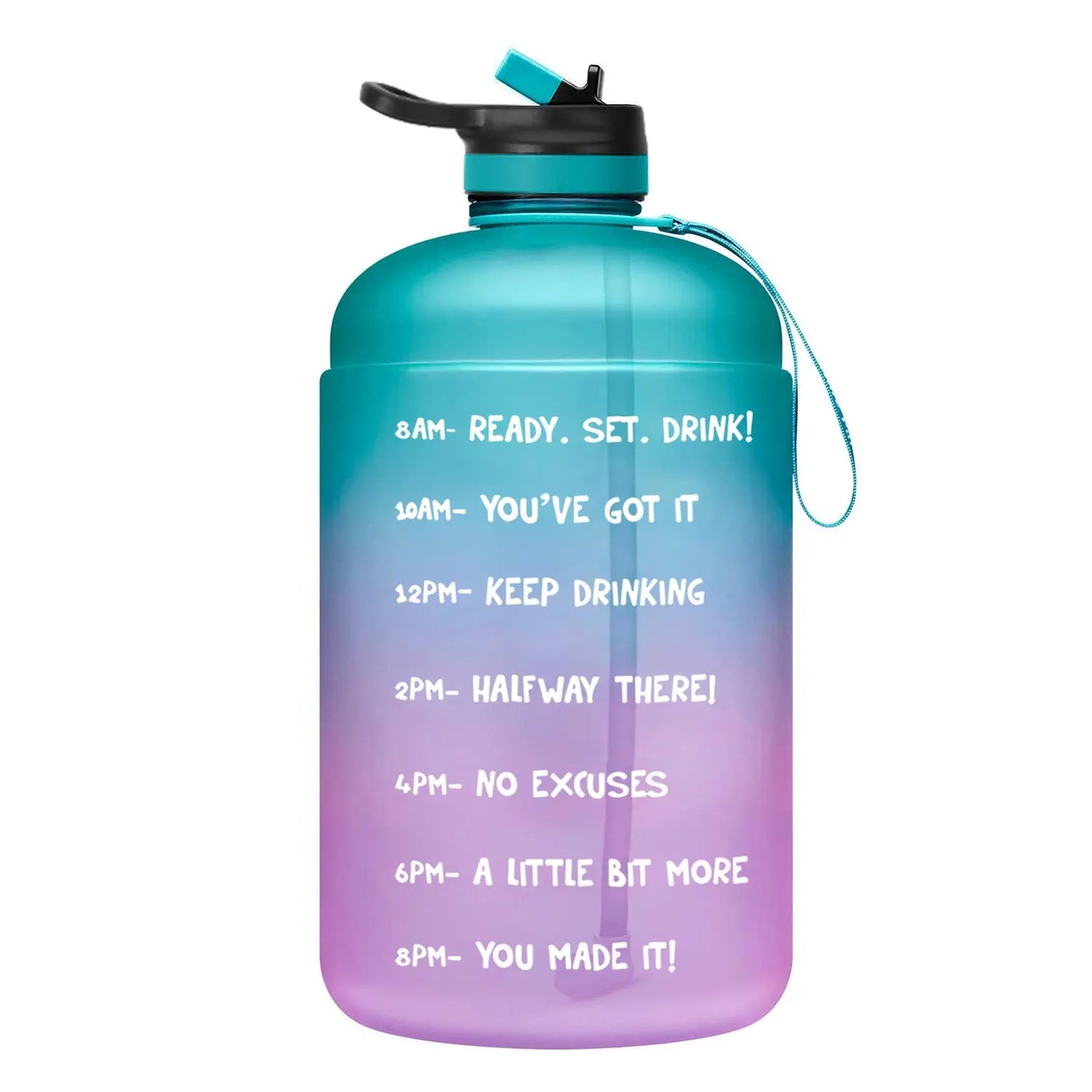 QuiFit Gallon Water Bottle with Straw Clear Plastic Drinking Bottles Aura Heaven