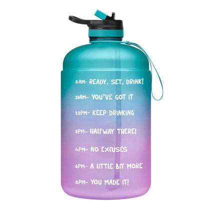 QuiFit Gallon Water Bottle with Straw Clear Plastic Drinking Bottles Aura Heaven