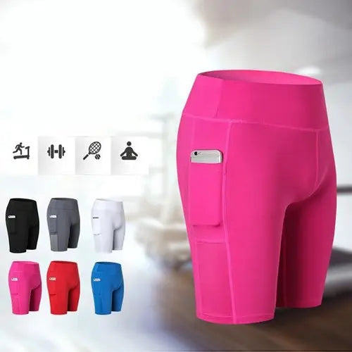 All Seasons Yoga Shorts Stretchable With Phone Pocket Aura Heaven